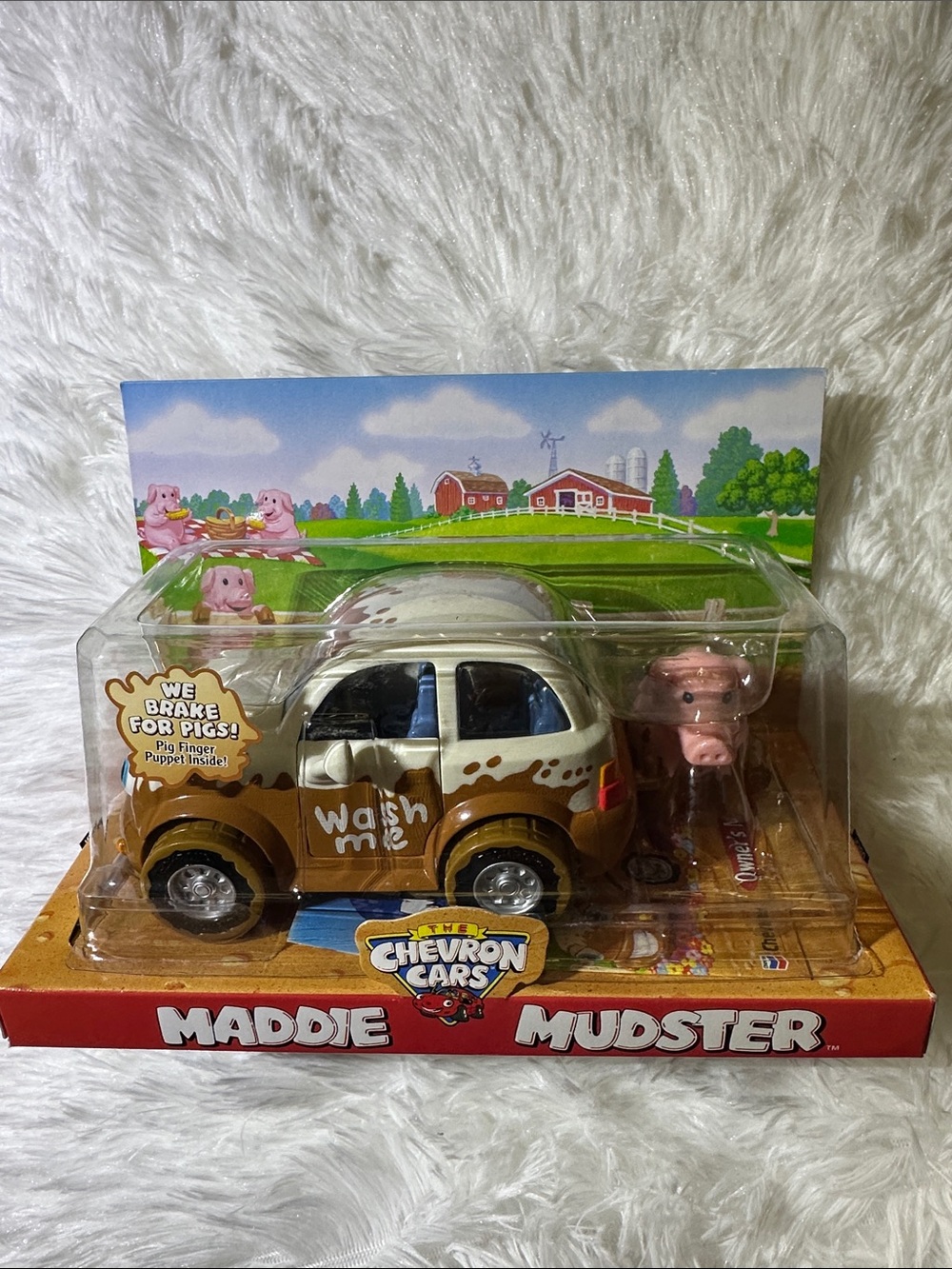 Maddie Mudster Kids Toy Car in Brown with Pig Accessory